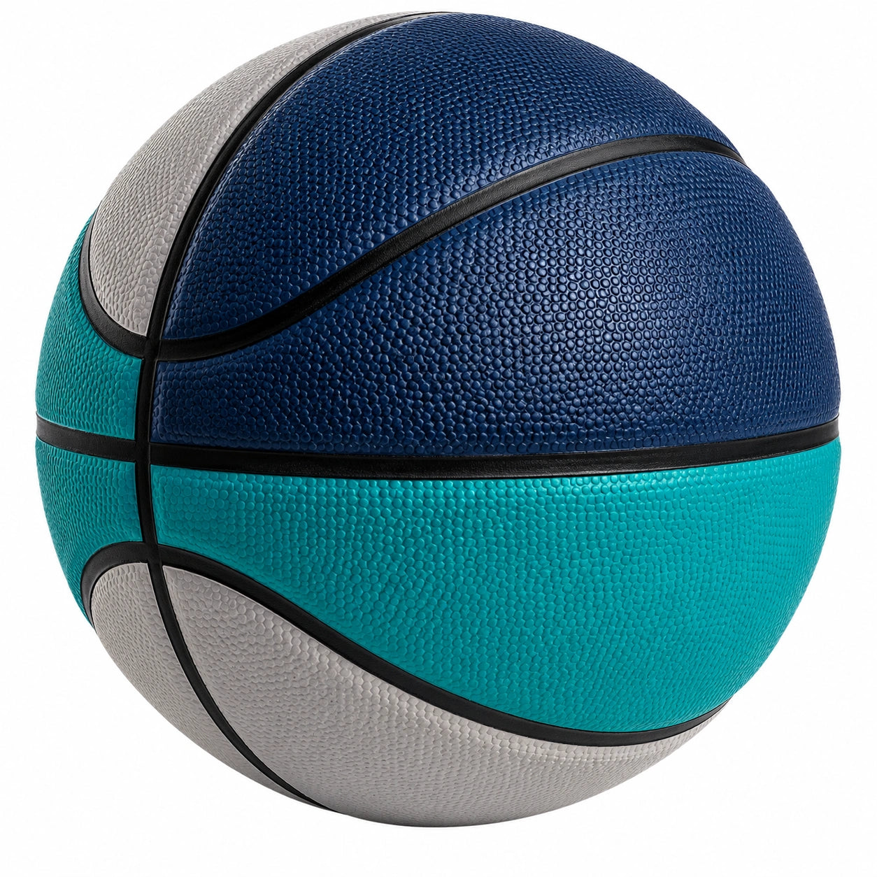 Ballon de basket extérieur bleu, gris et vert