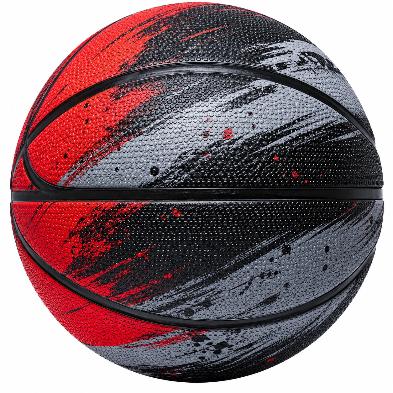 Ballon de basket extérieur taille 7 noir et rouge
