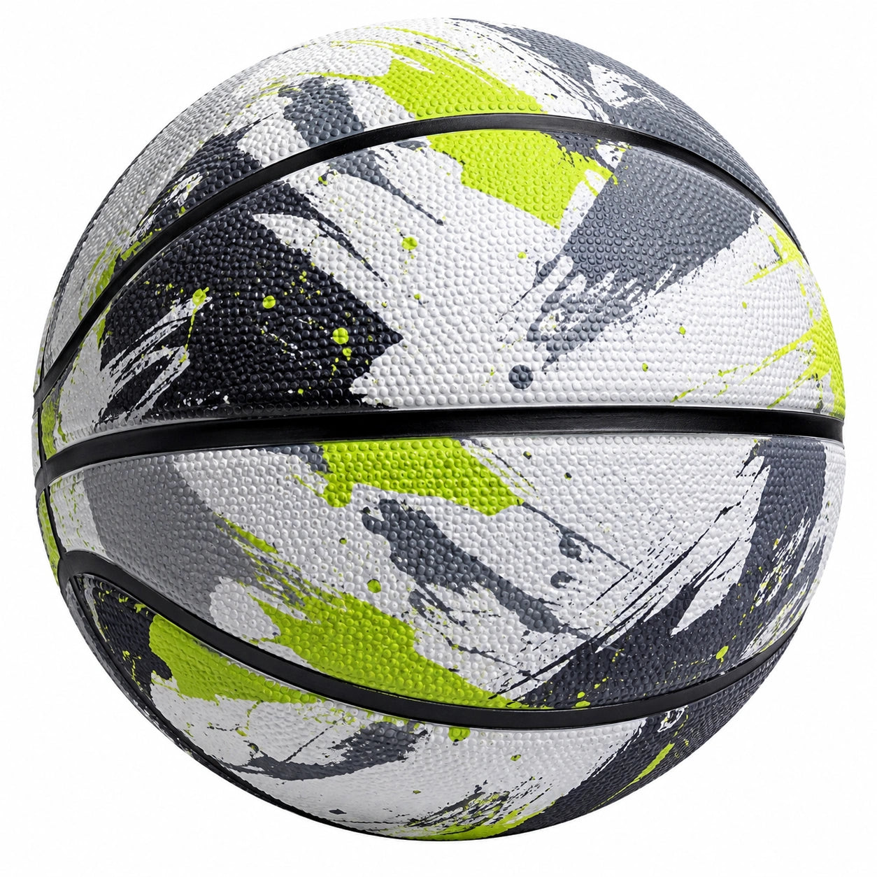 Ballon de basket extérieur camouflage vert/blanc/gris/noir