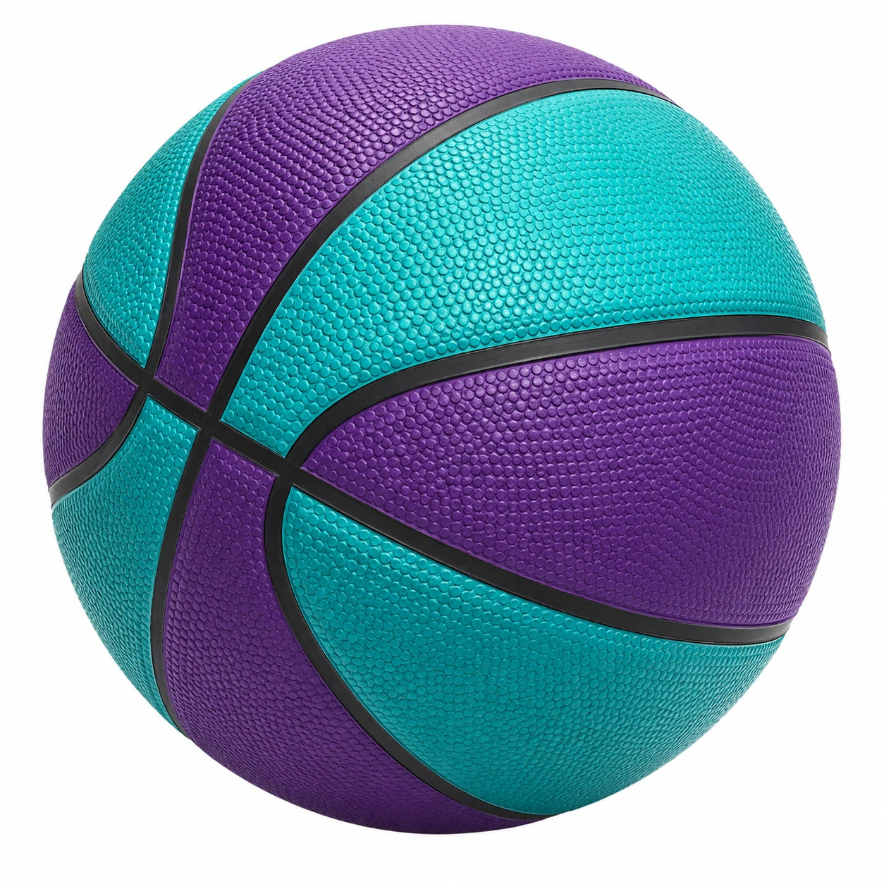 Ballon de basket violet et turquoise pour jeu en plein air