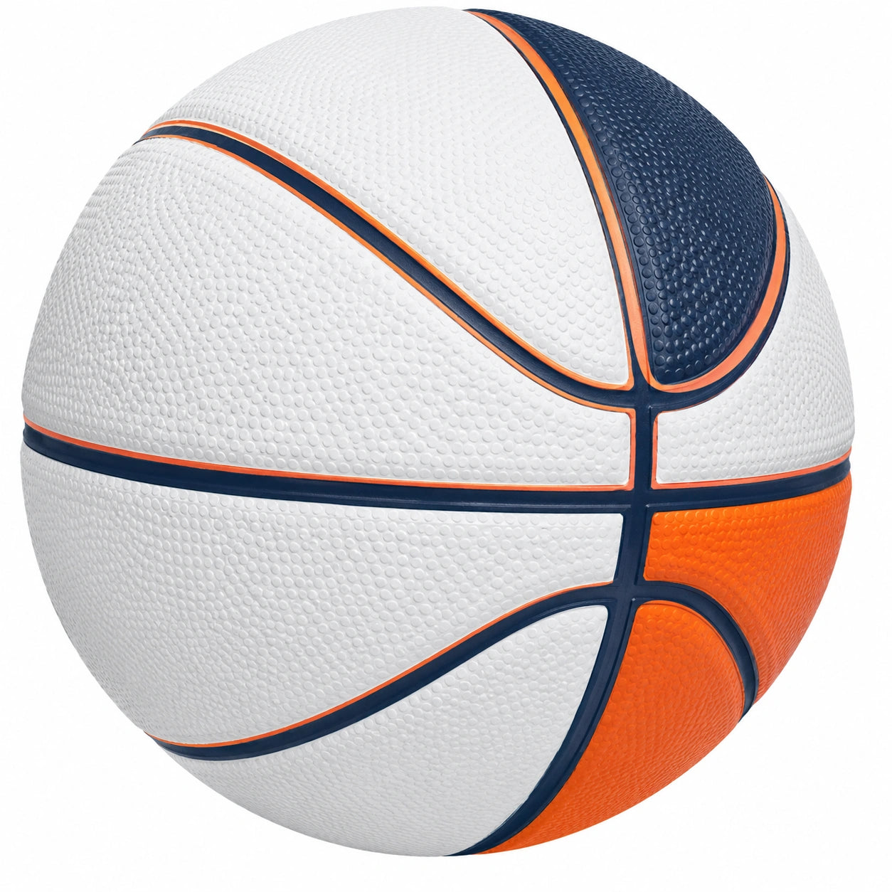 Ballon de basket intérieur-extérieur blanc, orange et bleu