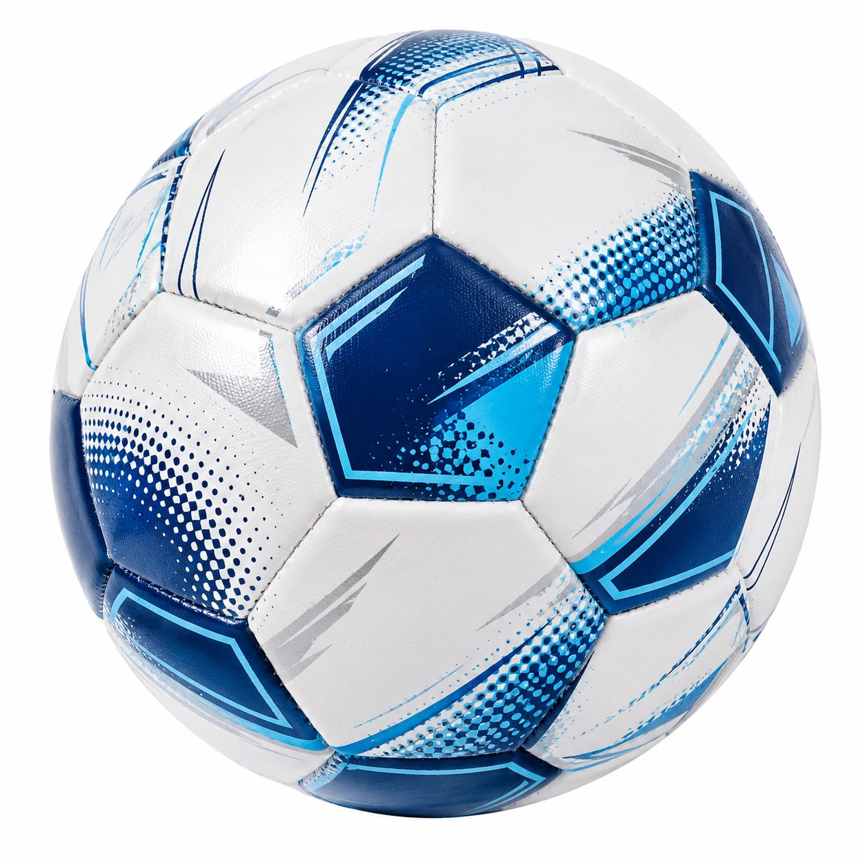 Ballon de football taille 5 pour match et entraînement - Blanc/Bleu