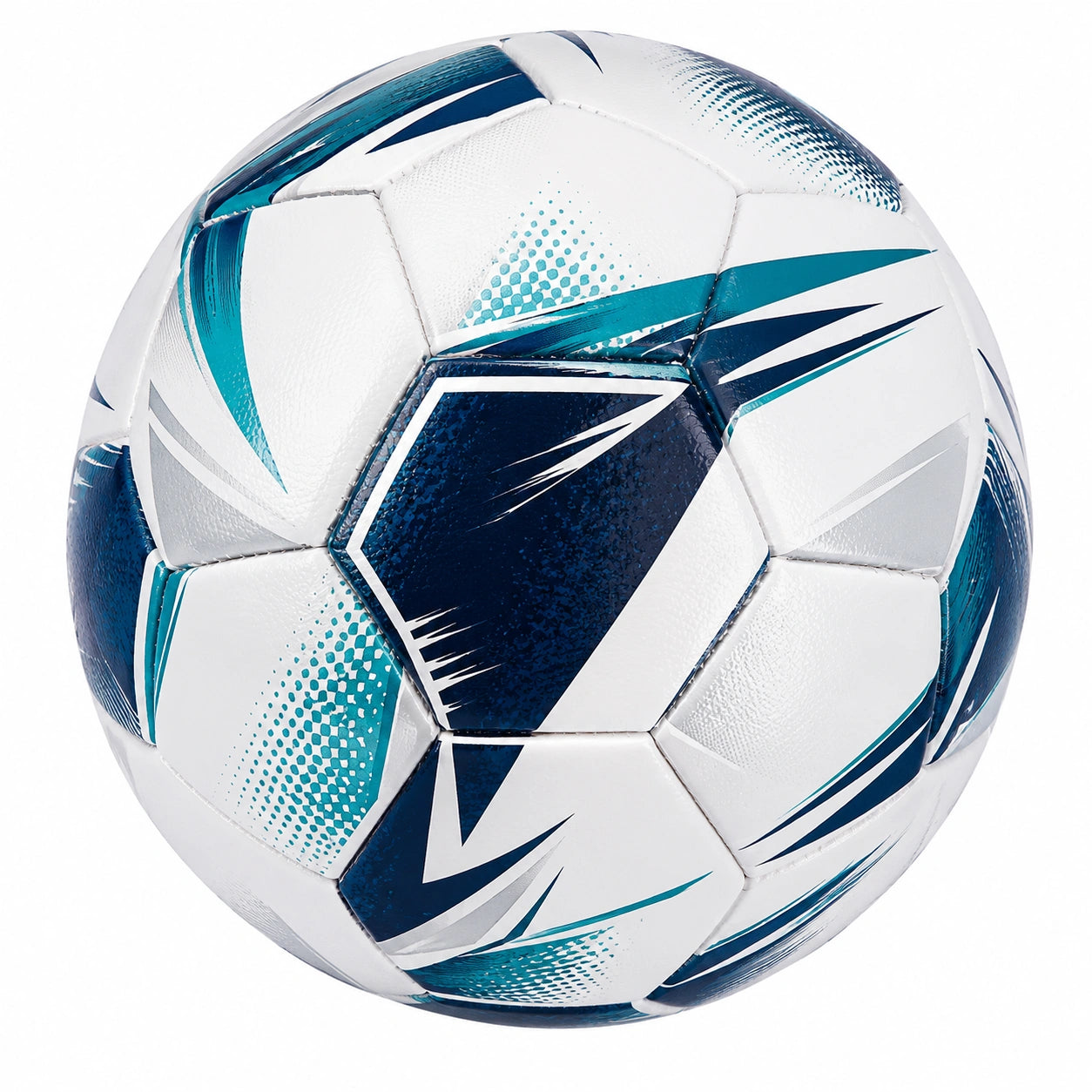 Ballon de football blanc et bleu taille 5