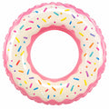 Bouée gonflable en forme de donut rose avec vermicelles