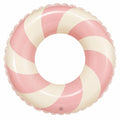 Bouée gonflable rayée rose et crème diamètre 120 cm
