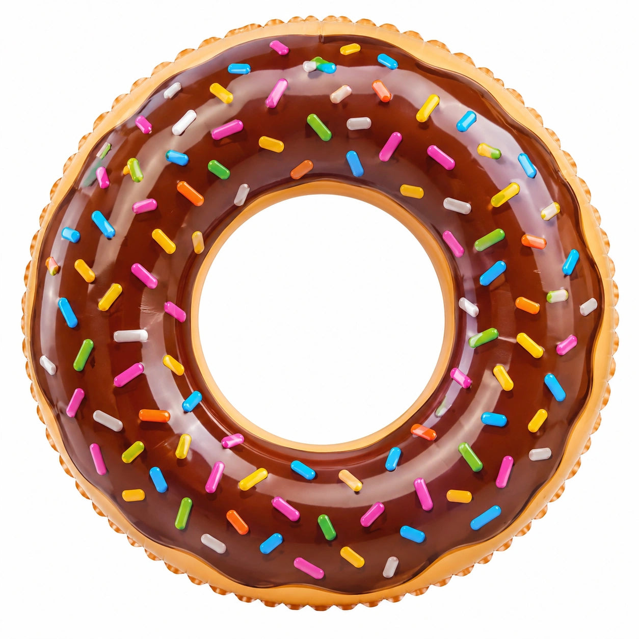 Bouée gonflable beignet chocolat avec vermicelles