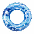 Bouée Gonflable Ronde Coquillages et Étoiles de Mer Bleue