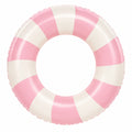 Bouée Gonflable Rayée Rose et Blanche