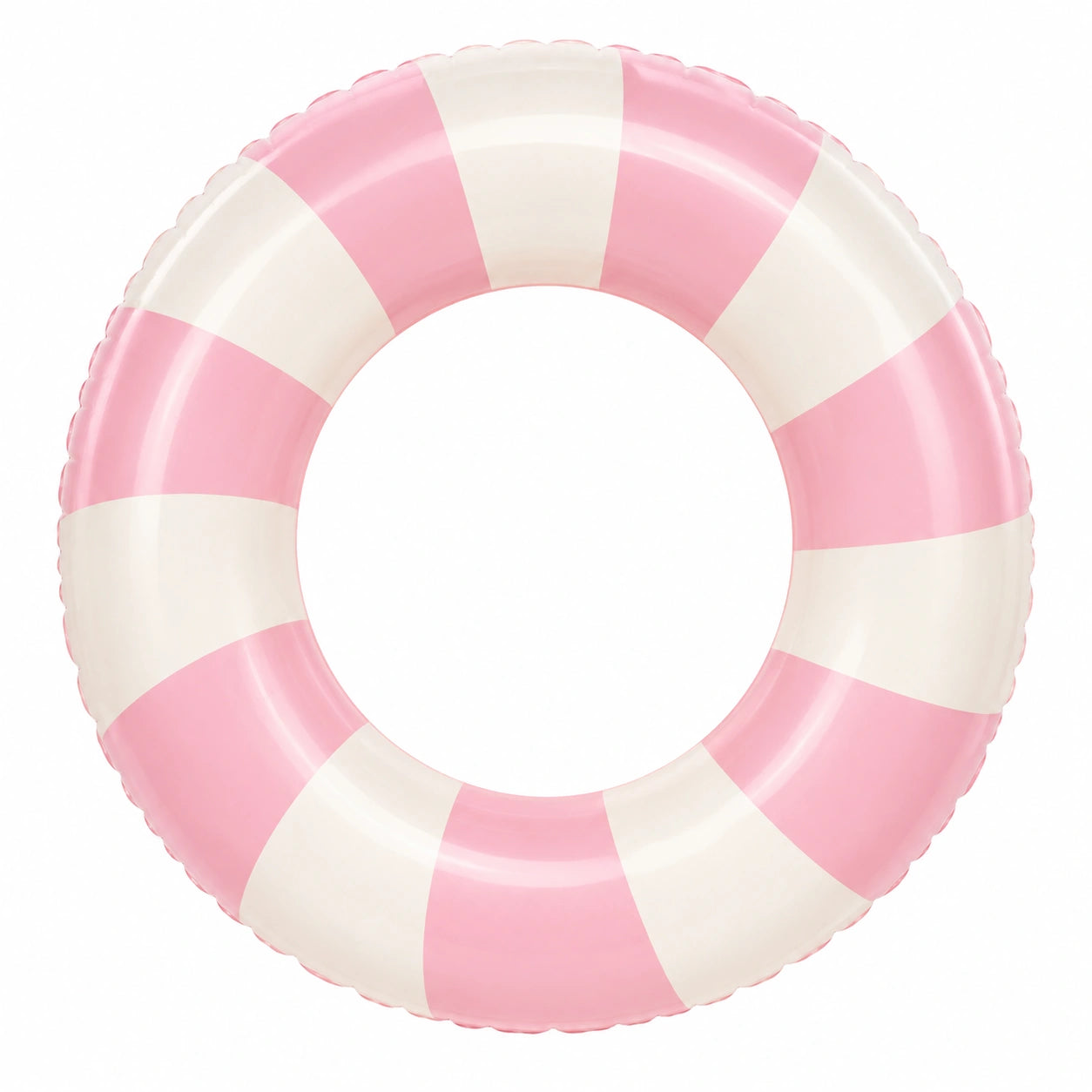 Bouée Gonflable Rayée Rose et Blanche