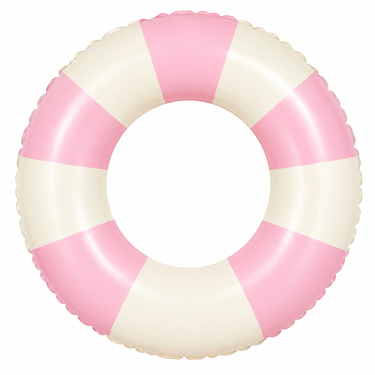 Bouée Gonflable Rayée Piscine Enfants et Adultes Rose et Blanc
