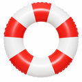 Bouée gonflable rouge et blanche pour piscine et plage, 90cm