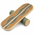 Planche d'équilibre avec rouleau 75x28 cm en liège vert et beige