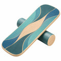 Planche d'équilibre polyvalente 74x28 cm Bleu et Bois